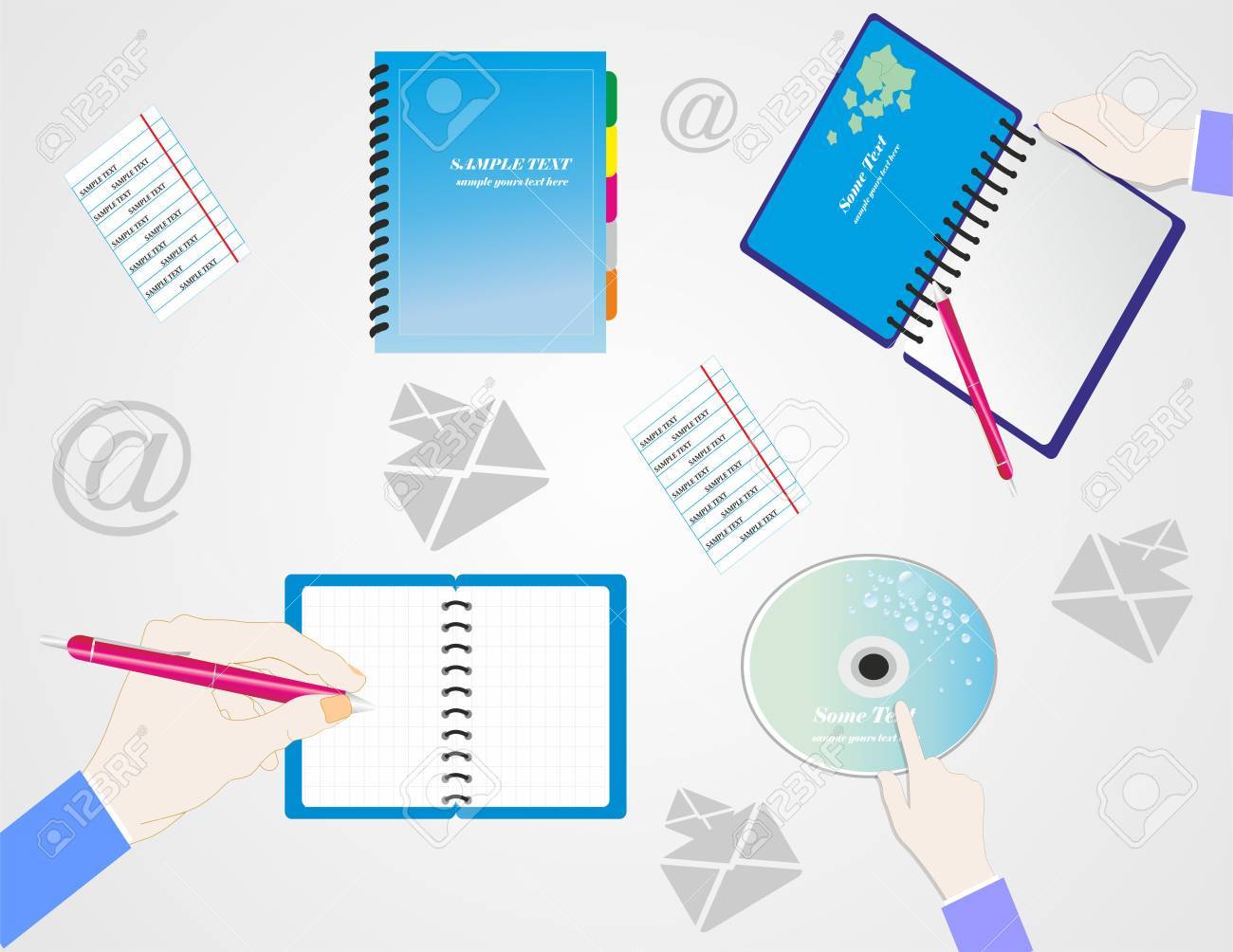 set of flat design concepts for business strategy and creative