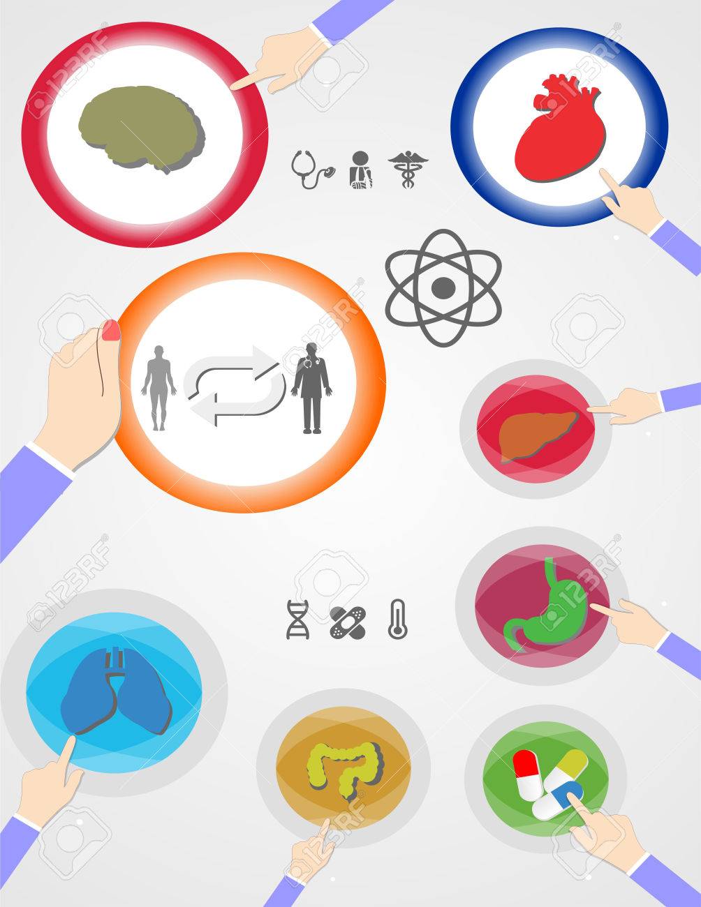 set of flat design concepts for business strategy and creative