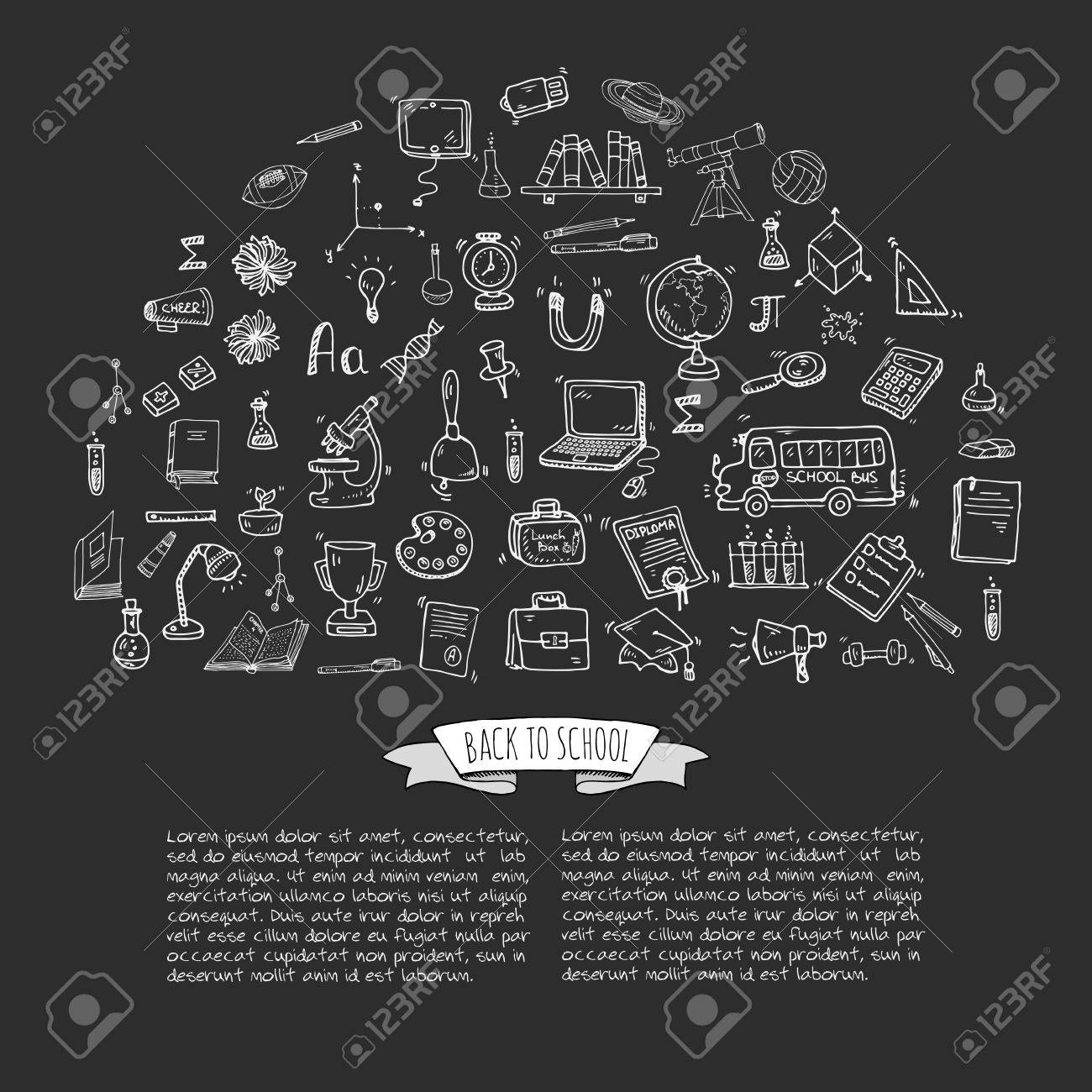 Hand Drawn Doodle Back To School Icons Set Vector Illustration Hand Drawn Doodle Back To School Icons Set Vector Illustration