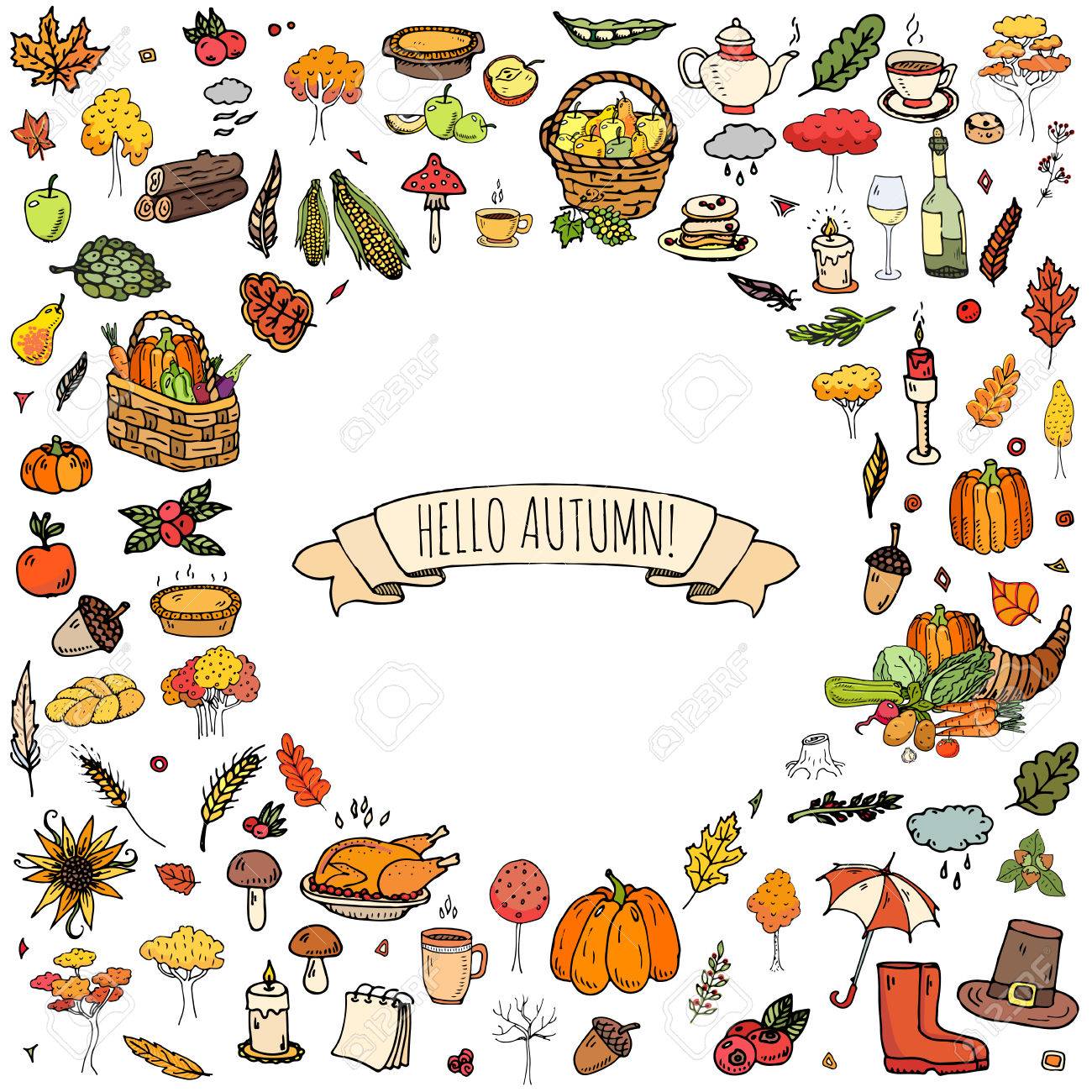 hand drawn doodle autumn