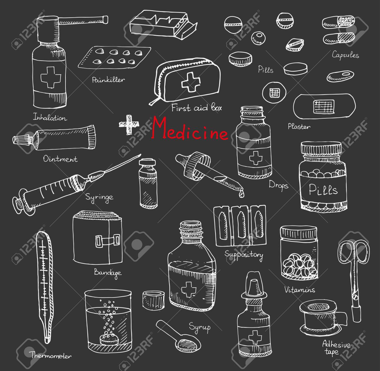 健康と医療分野のセット手描きアイコン 医療要素の落書き ベクター ウェルネス フリーハンド図面ベクトル スケッチ輪郭を描かれた医療アイコン イラスト背景のイラスト素材 ベクタ Image 6529