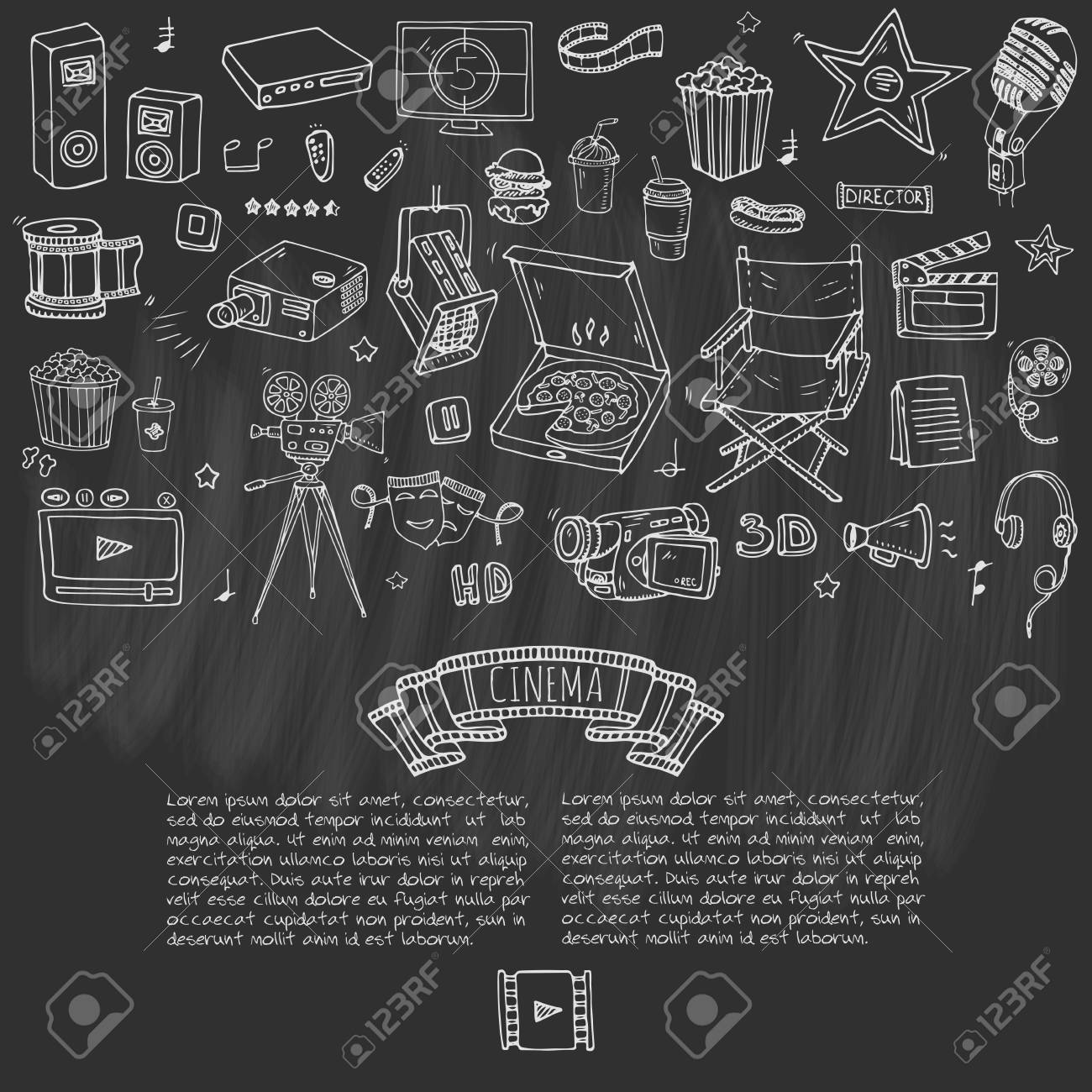 手描き落書き映画セット ベクトルの図 映画のアイコンを作るします 映画の記号のコレクション 撮影フリーハンド要素 カメラ フィルム テープ 写真カメラ ピザ ポップコーン プロジェクター マイクのイラスト素材 ベクタ Image 手描き落書き映画セット ベクトルの図 映画のアイコンを作るします 映画の記号のコレクション 撮影フリーハンド要素 カメラ フィルム テープ 写真カメラ ピザ ポップコーン プロジェクター マイクのイラスト素材 ベクタ Image