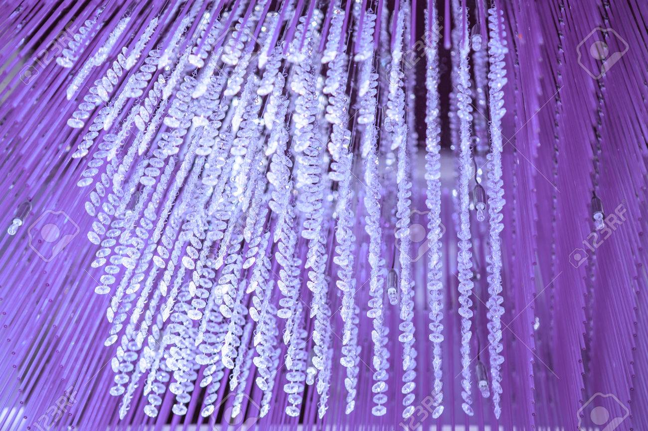 Modern Glass Chandelier Decorative Violet Crystal Modern Glass Chandelier Decorative Violet Crystal On The Ceiling Interior Decoration Abstract Background