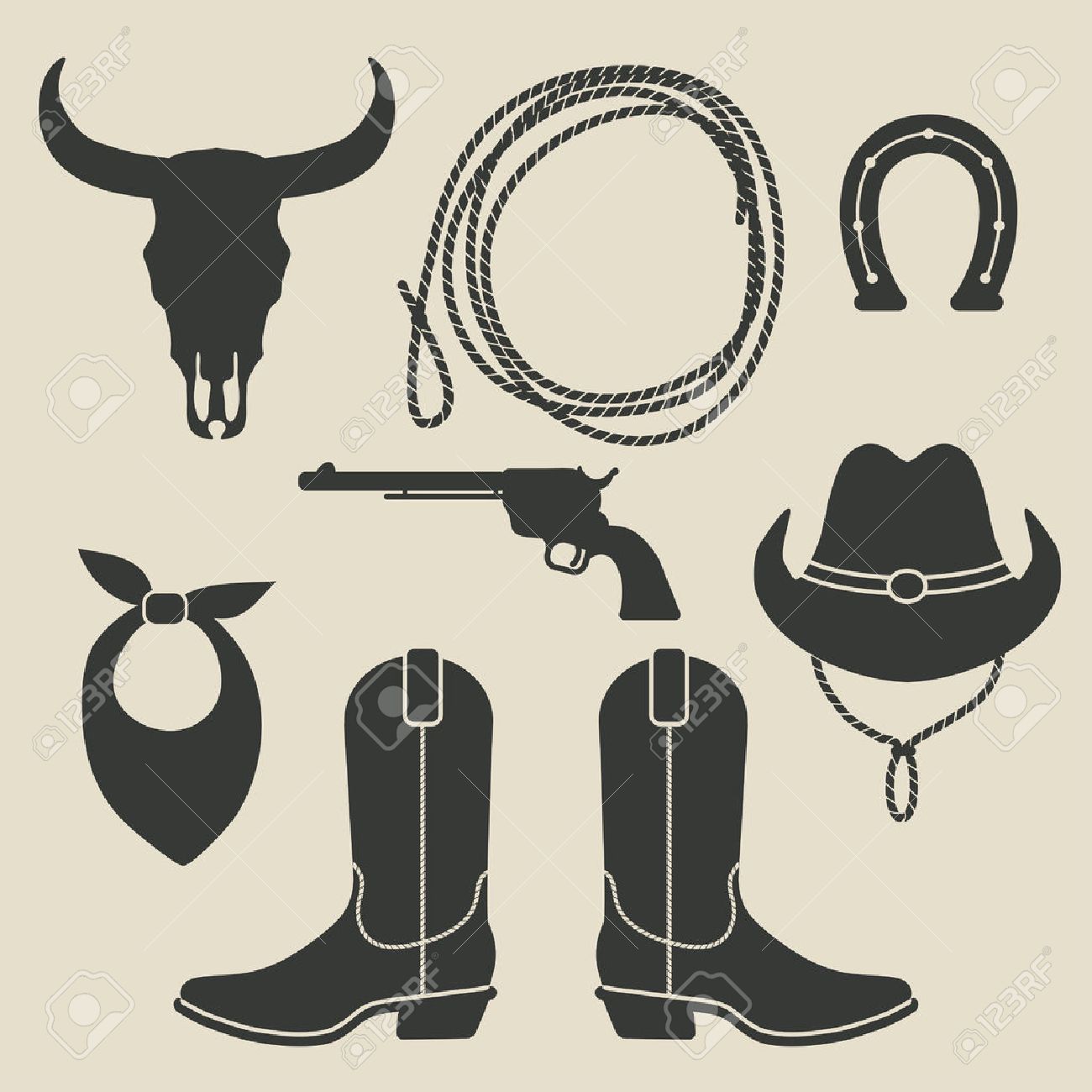 Conjunto Rodeo Ilustraciones Svg, Clip Art Vectorizado Libre De Derechos. Image 28461732.