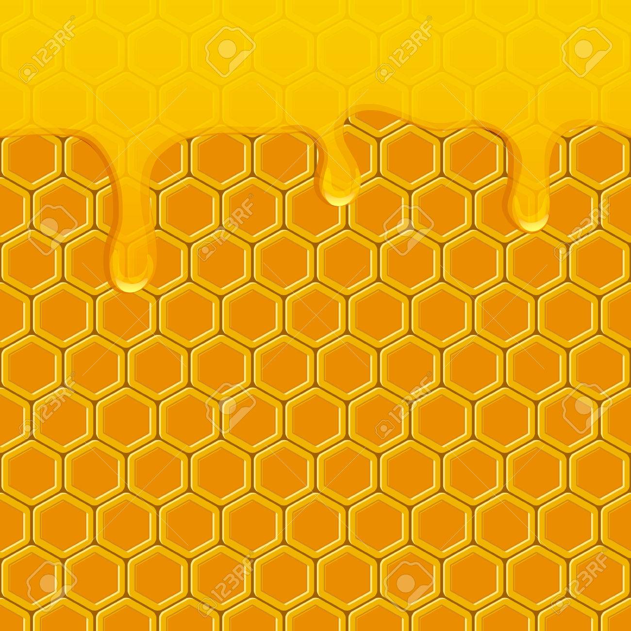 蜂蜜ドロップ ハニカム背景 のイラスト素材 ベクタ Image