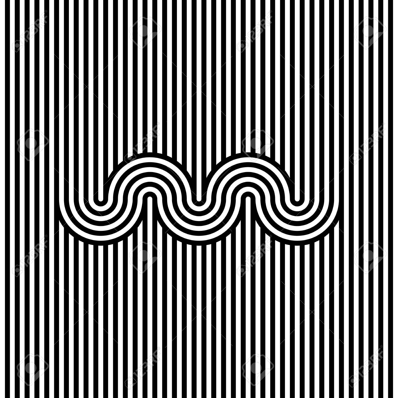 ストライプ模様の抽象画