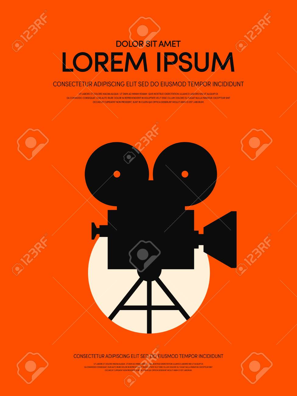 映画と映画モダンレトロヴィンテージポスター のイラスト素材 ベクタ Image