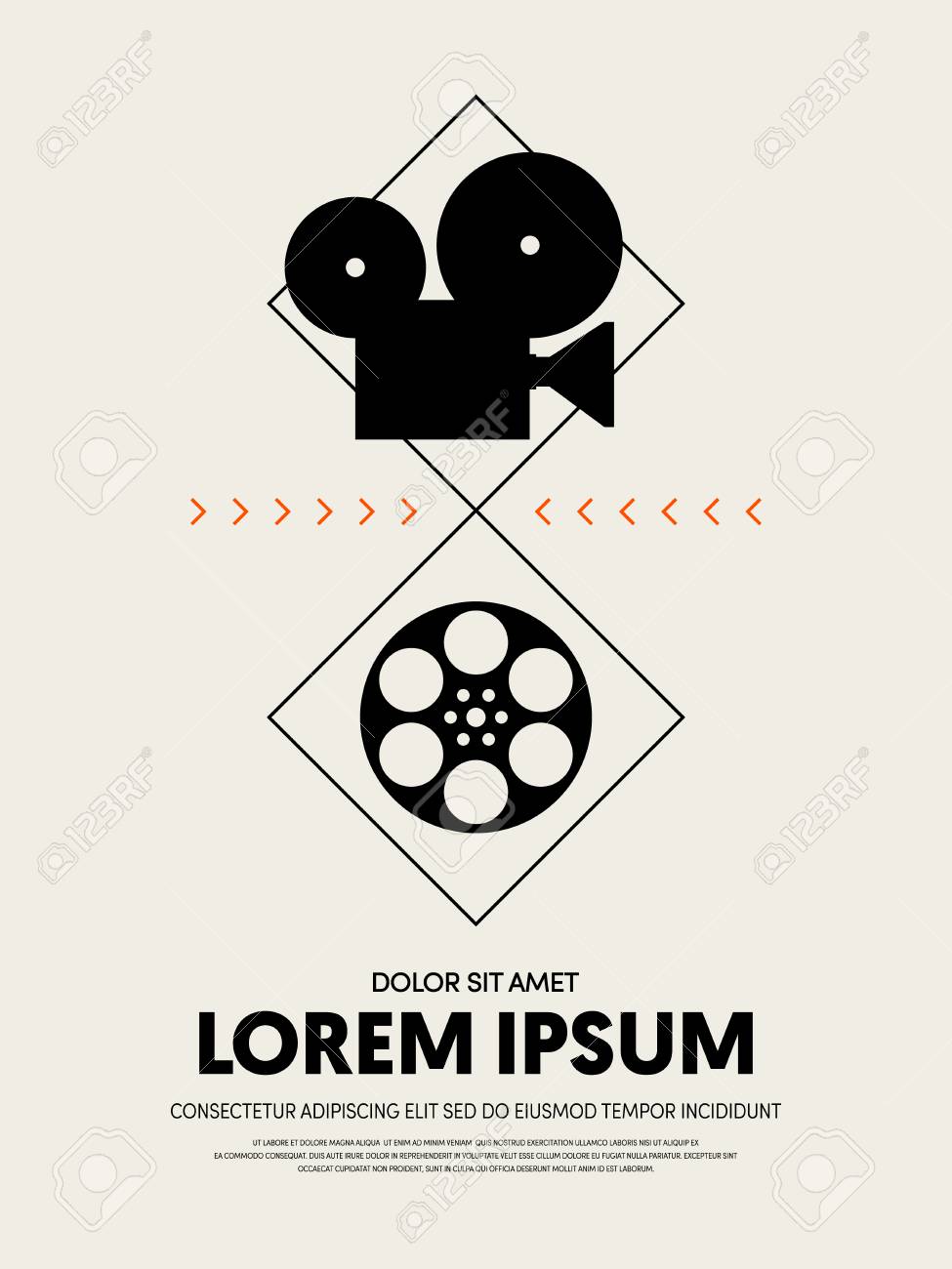 Movie And Film Festival Poster Template Design Modern Retro Within Film Festival Brochure Template