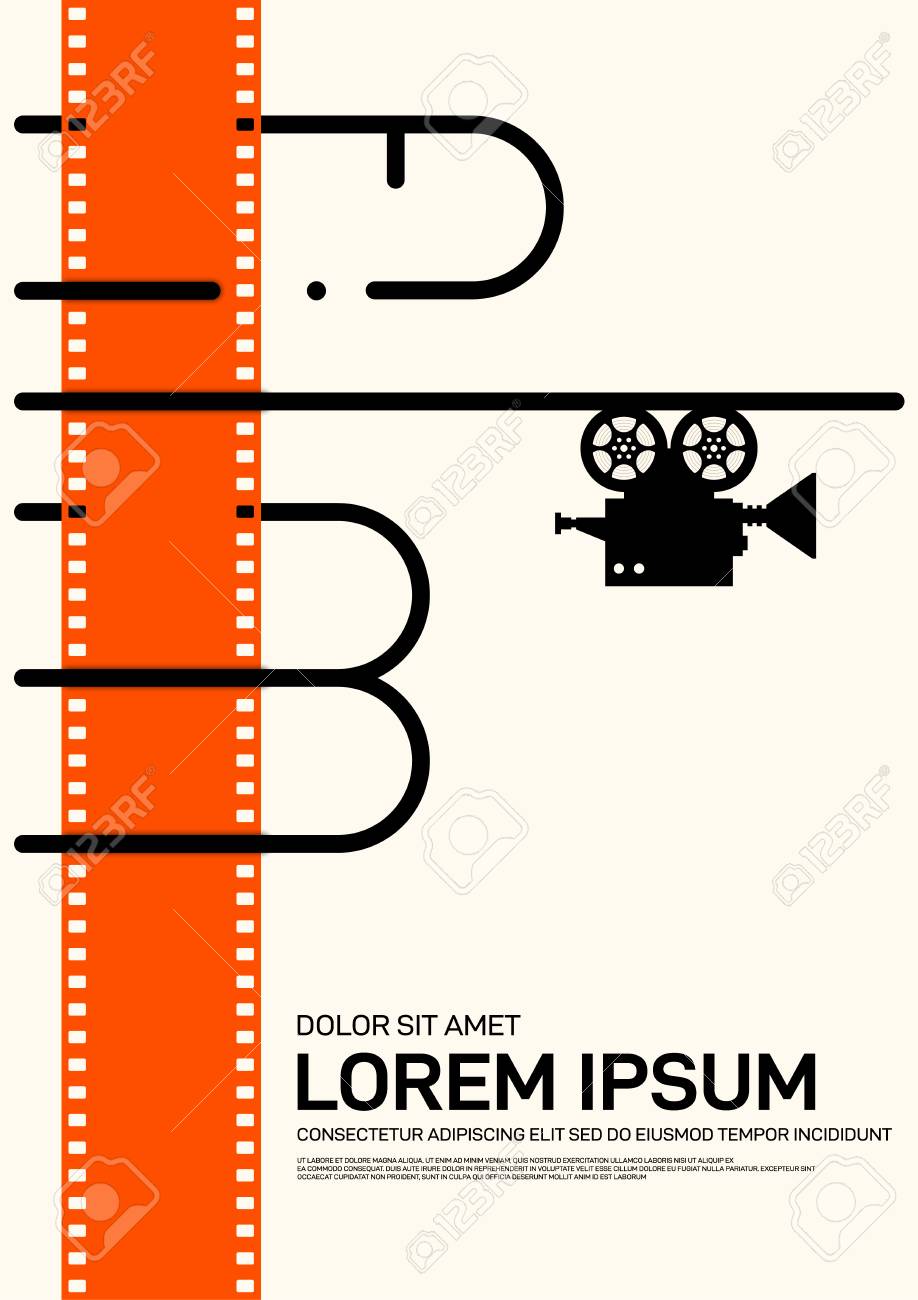 movie and film poster design template background modern vintage