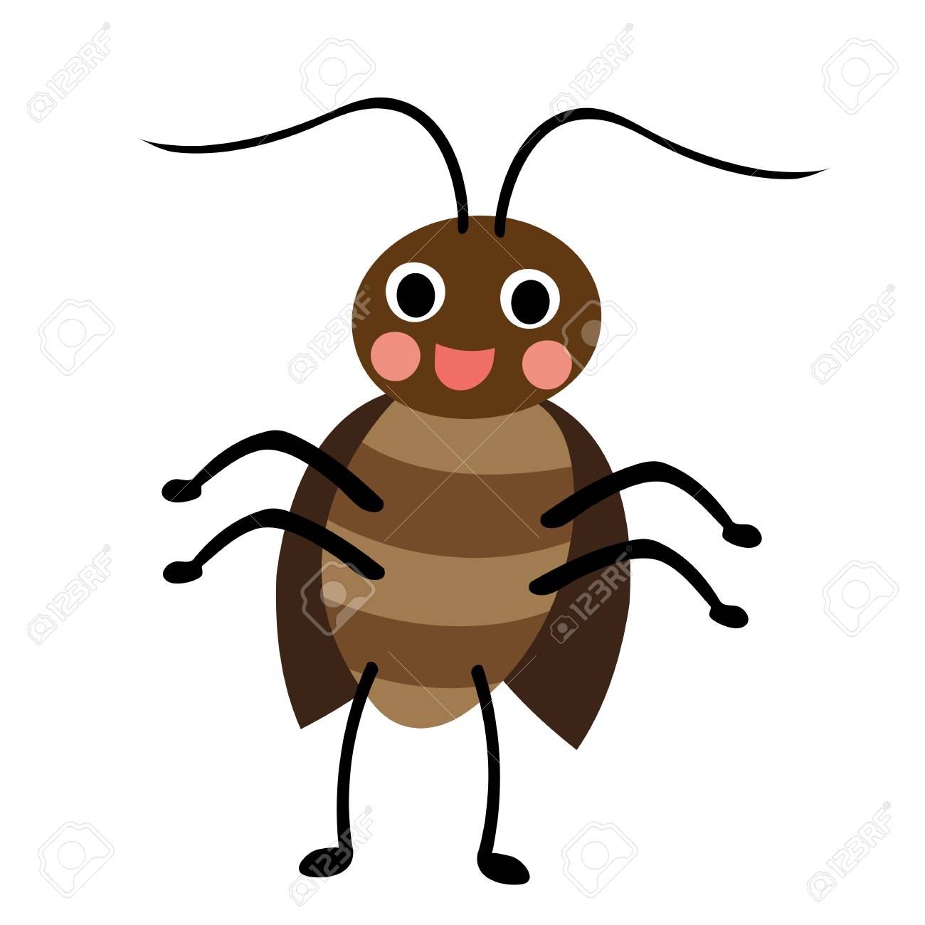 Happy Standing Cockroach Animal Cartoon Character Isolated On White Background Illustration Royalty Free Cliparts Vectors And Stock Illustration Image 66848981