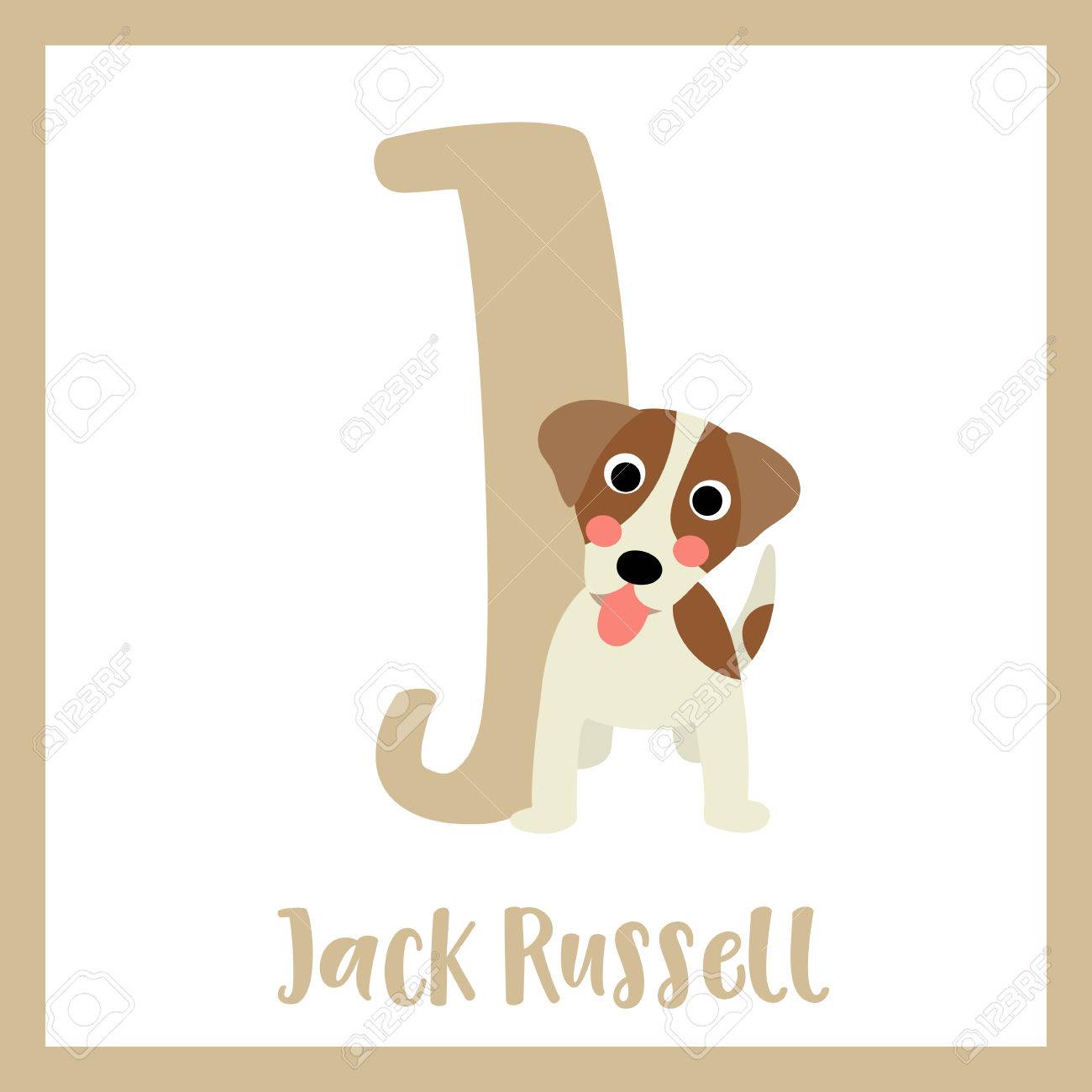 J Letter Vocabulary Jack Russell Terrier Dog Cute Children - 