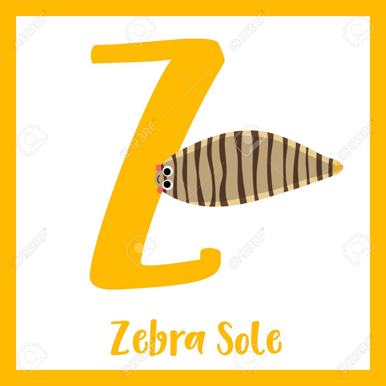 Z 文字語彙 ゼブラのソール かわいい子供たち Abc 動物園アルファベット フラッシュ カード 面白い漫画の動物 Abc 教育を子供たちには 英語の語彙を学習します ベクトルの図 のイラスト素材 ベクタ Image