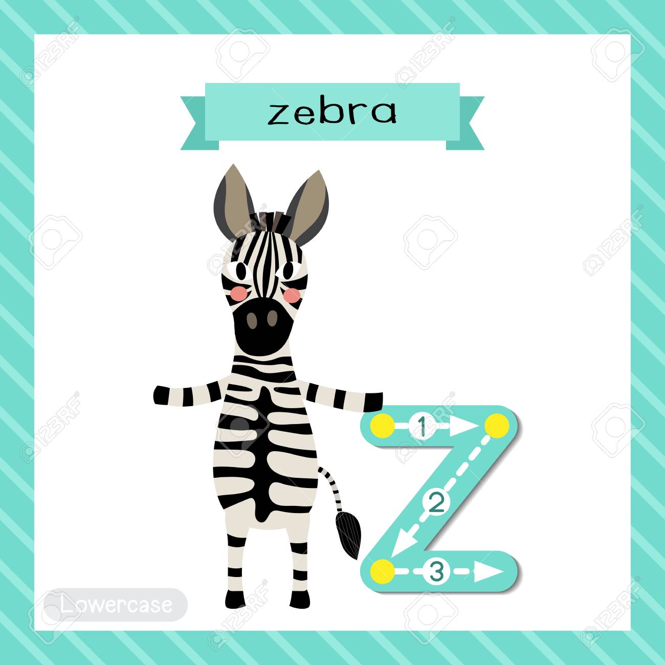 letter z lowercase cute children colorful zoo and animals abc animals with letter z