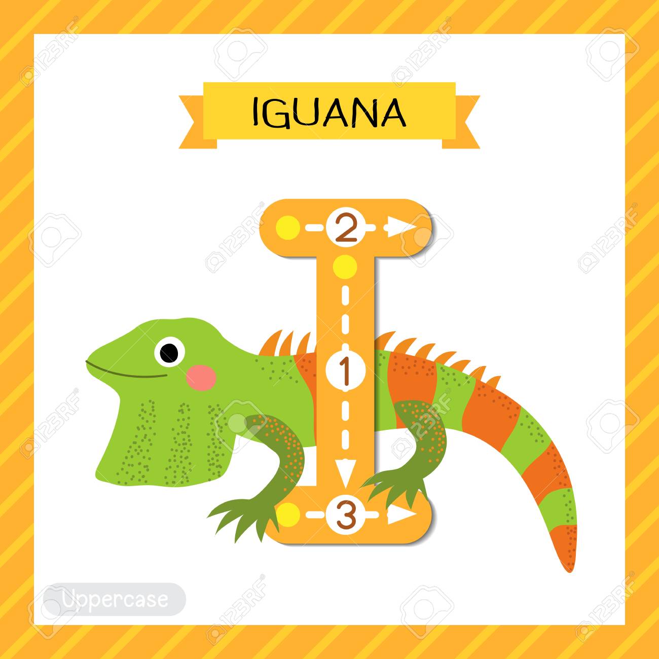 letter i uppercase cute children colorful zoo and animals abc animals letter i