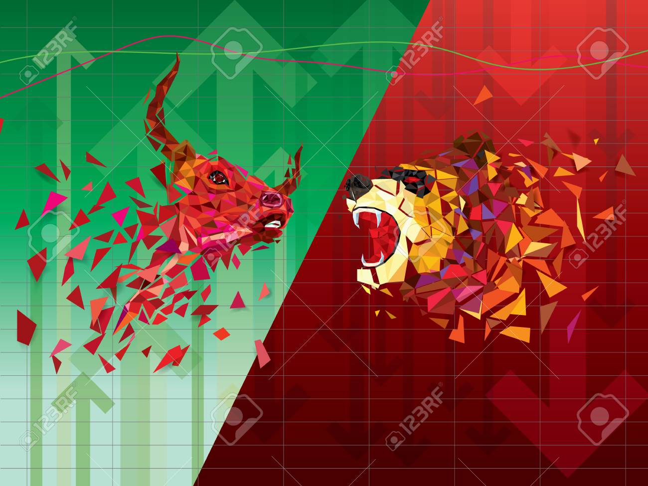 Bullish and Bearish symbols on stock market vector illustration. vector Forex or commodity charts, on abstract background. The symbol of the the bull and bear - 110233005 Bullish and Bearish symbols on stock market vector illustration. vector Forex or commodity charts, on abstract background. The symbol of the the bull and bear - 110233005