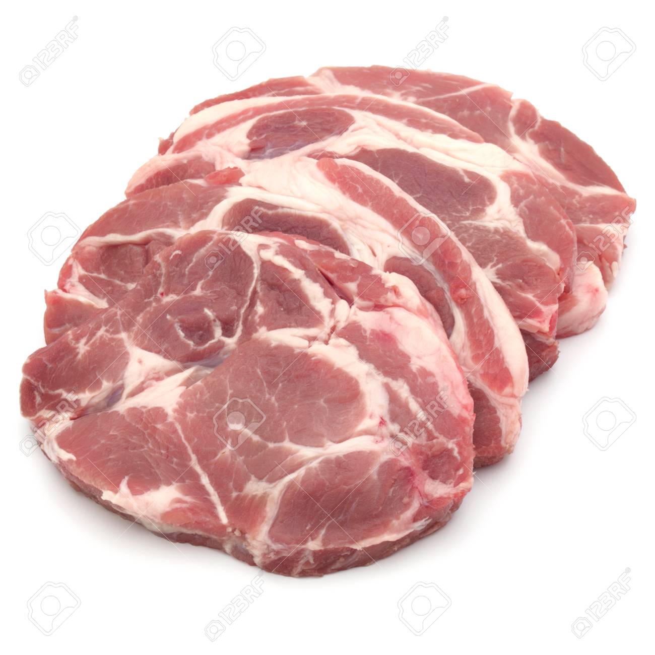 Cotelette De Porc Viande Crue Isole Sur Fond Blanc Decoupe Banque D Images Et Photos Libres De Droits Image 87609613