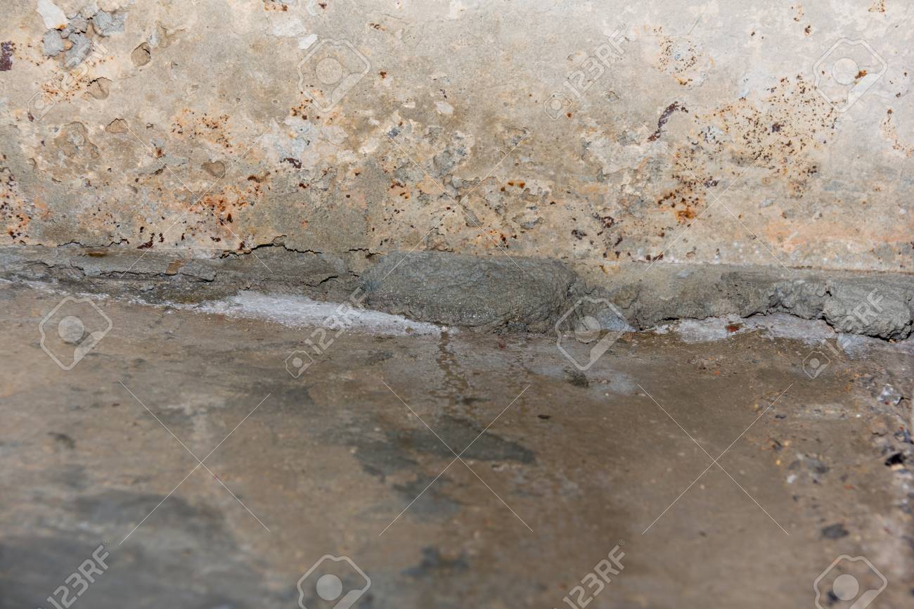 Ceiling Concret Crack Water Leak Under Bathroom Stock Photo