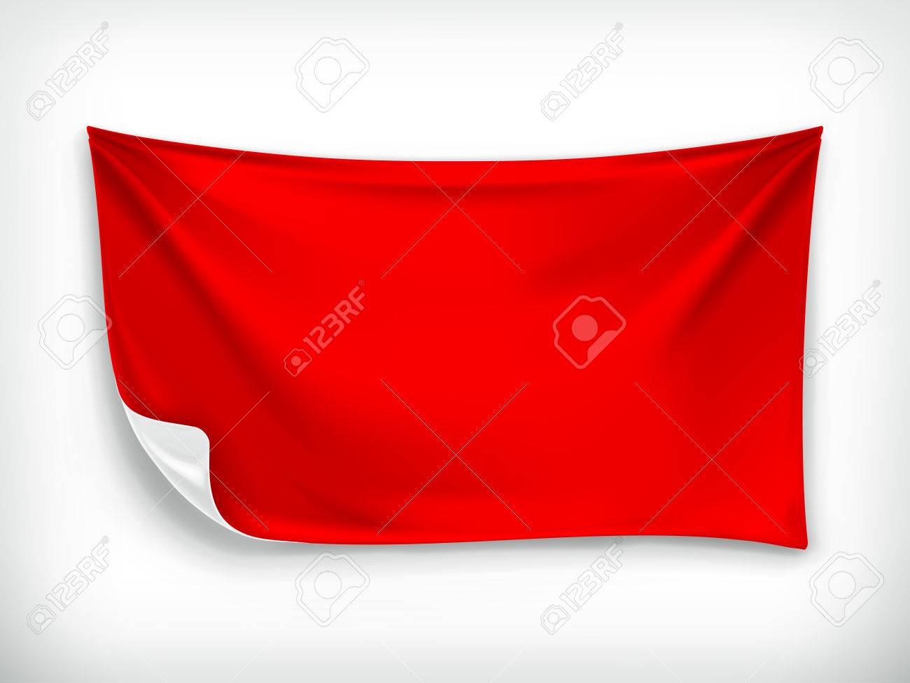 red cloth banner vector