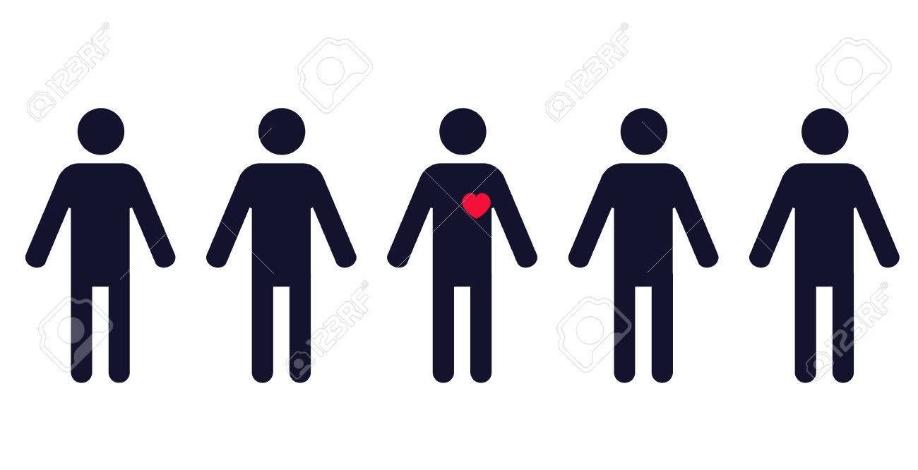 fila de hombres