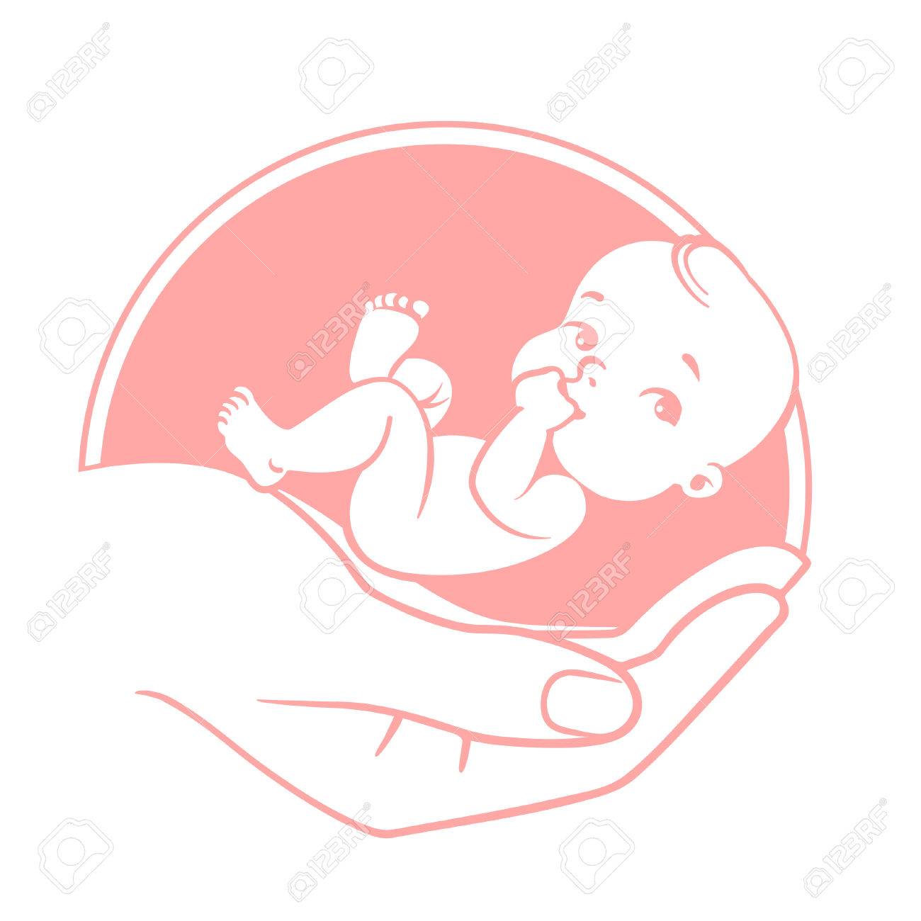 Logo of baby care, family love, protection, pregnancy. Concept of protect child. Parents hands. Childbearing. Newborn baby in safety. Symbol of in vitro fertilization. Vector color illustration. - 74654931 Logo of baby care, family love, protection, pregnancy. Concept of protect child. Parents hands. Childbearing. Newborn baby in safety. Symbol of in vitro fertilization. Vector color illustration. - 74654931