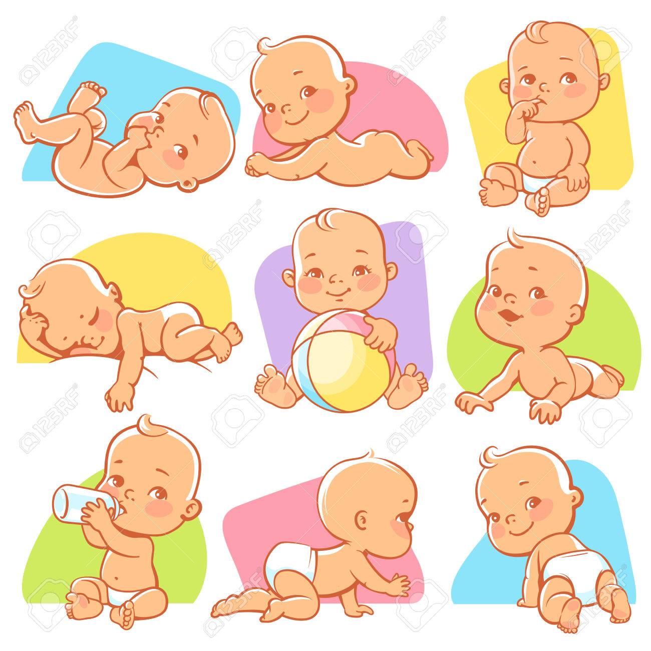 Ensemble Avec Un Petit Bebe Mignon Dans Differentes Situations Jouer Dormir Assis Couche Bebe Rampant Bonne Fille Ou Fille Nouveau Ne Souriante Illustration Vectorielle Banque D Images Et Photos Libres De Droits Image