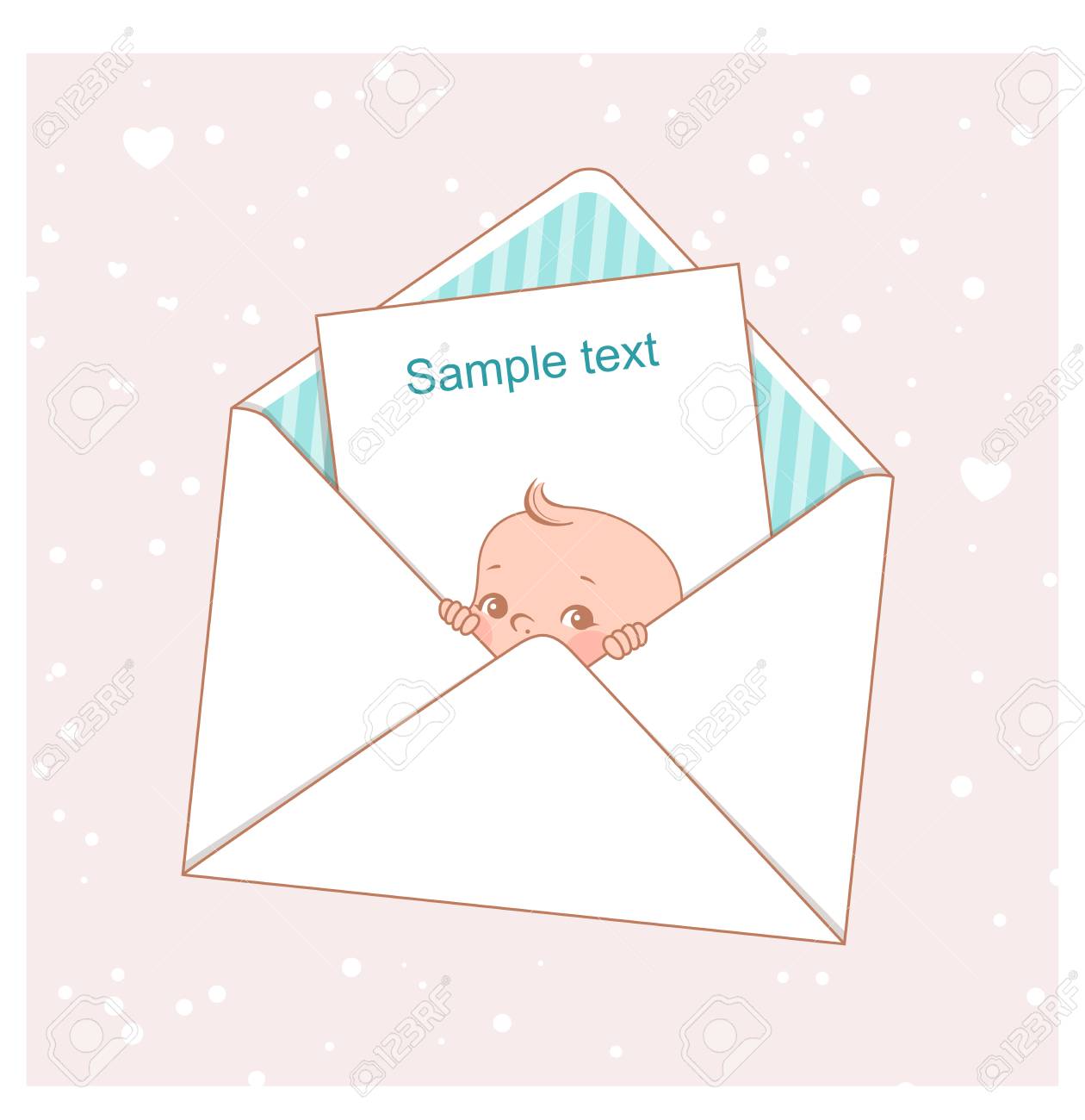 baby shower card cute little baby boy in an envelope design envelope design template