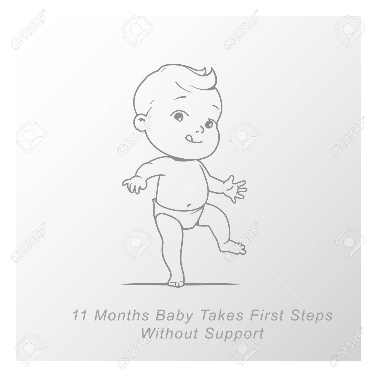 first steps of baby in walking