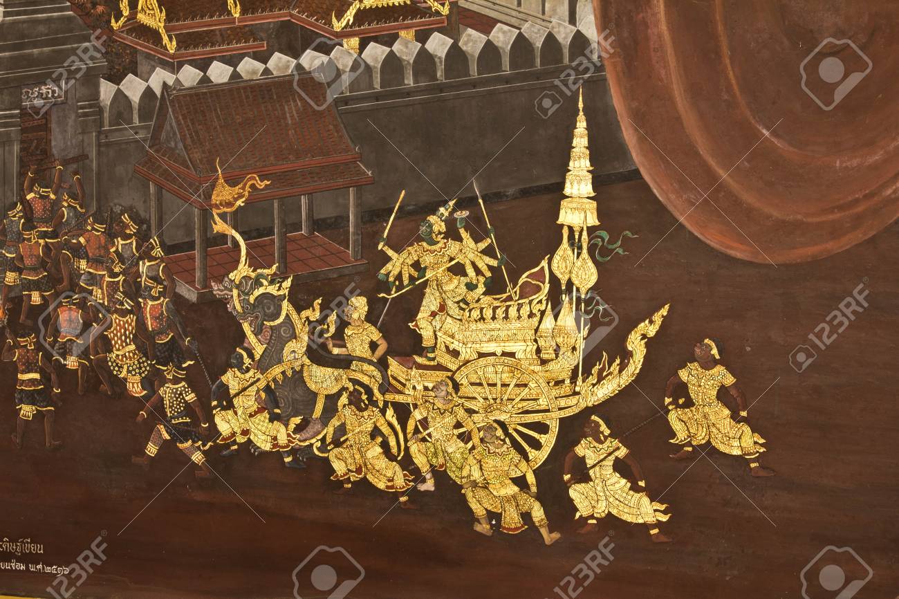 神殿内部の壁画 の写真素材 画像素材 Image