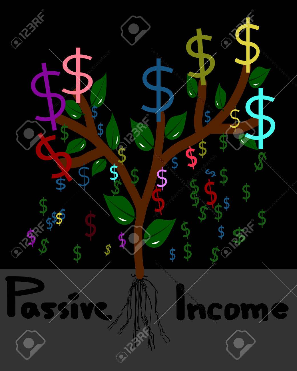 Passive Income Money Tree Vector Royalty Free Cliparts Vectors - passive income money tree vector stock vector 48519983