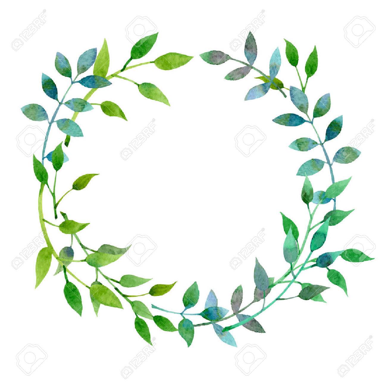 ベクトル製手描き水彩花柄フレーム のイラスト素材 ベクタ Image