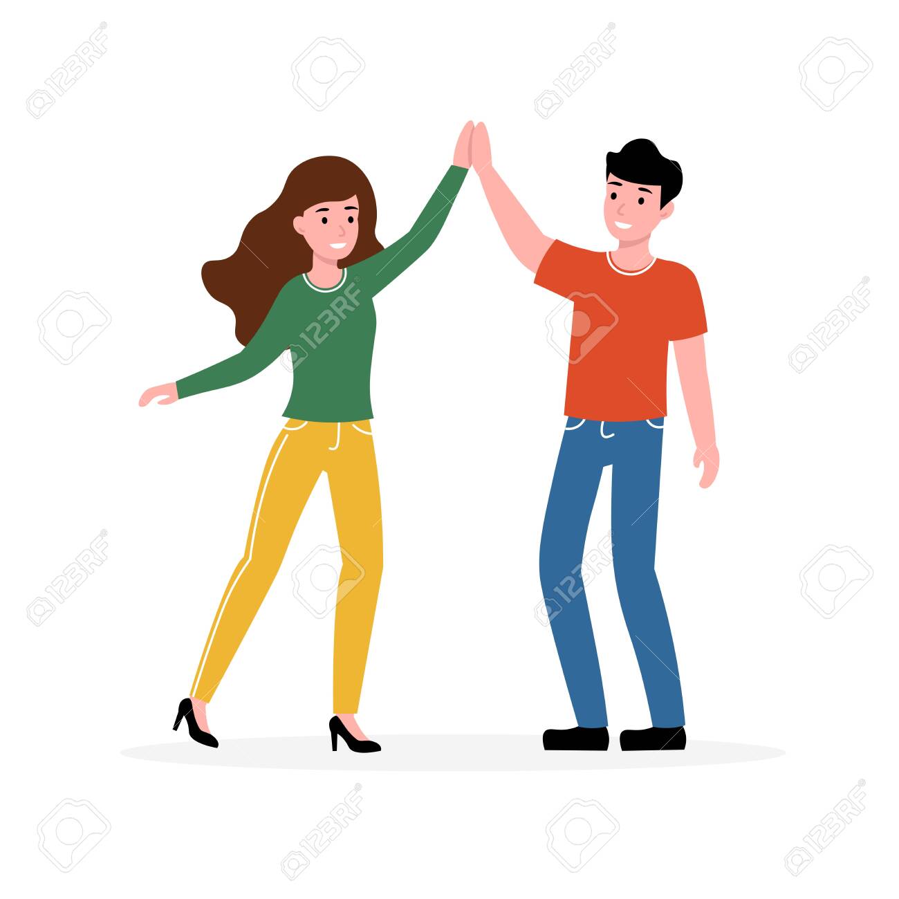 SVG, Vettoriale - Due Persone Donna E Uomo Che Danno Il Cinque. Piatto Del Fumetto Di Vettore Isolato Su Fondo Bianco.. Image 142988475. SVG, Vettoriale - Due Persone Donna E Uomo Che Danno Il Cinque. Piatto Del Fumetto Di Vettore Isolato Su Fondo Bianco.. Image 142988475.