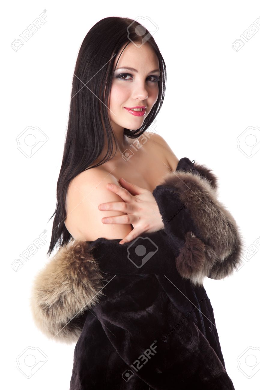 naked in fur coat Naked in fur coat