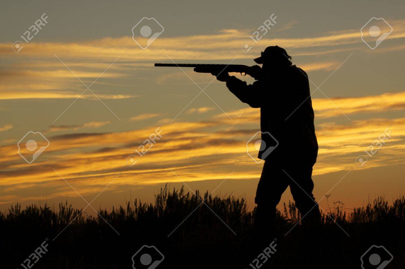 Hunter Shooting at Sunset - 9030561 Hunter Shooting at Sunset - 9030561
