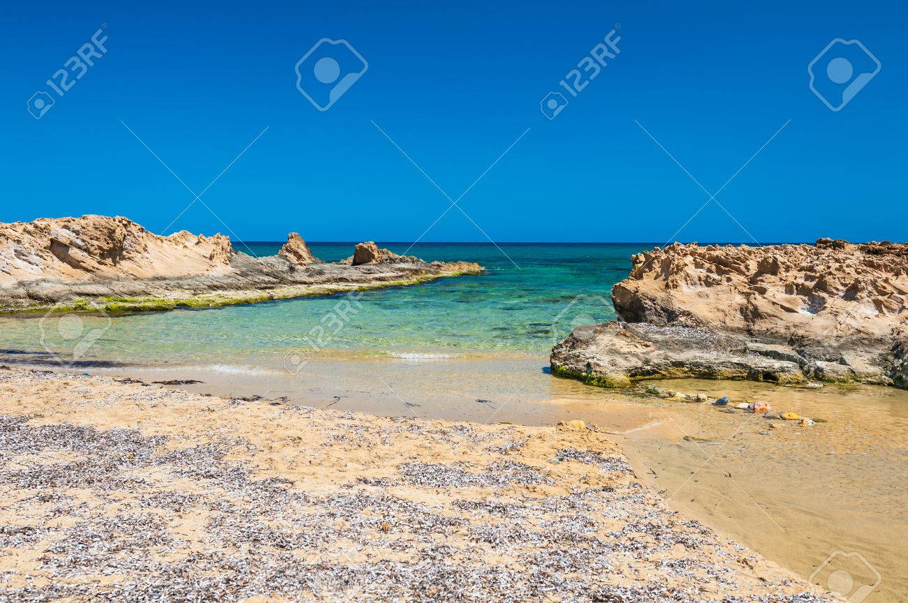 Malia Beach Crete Island Greece Beautiful Beach With Clear