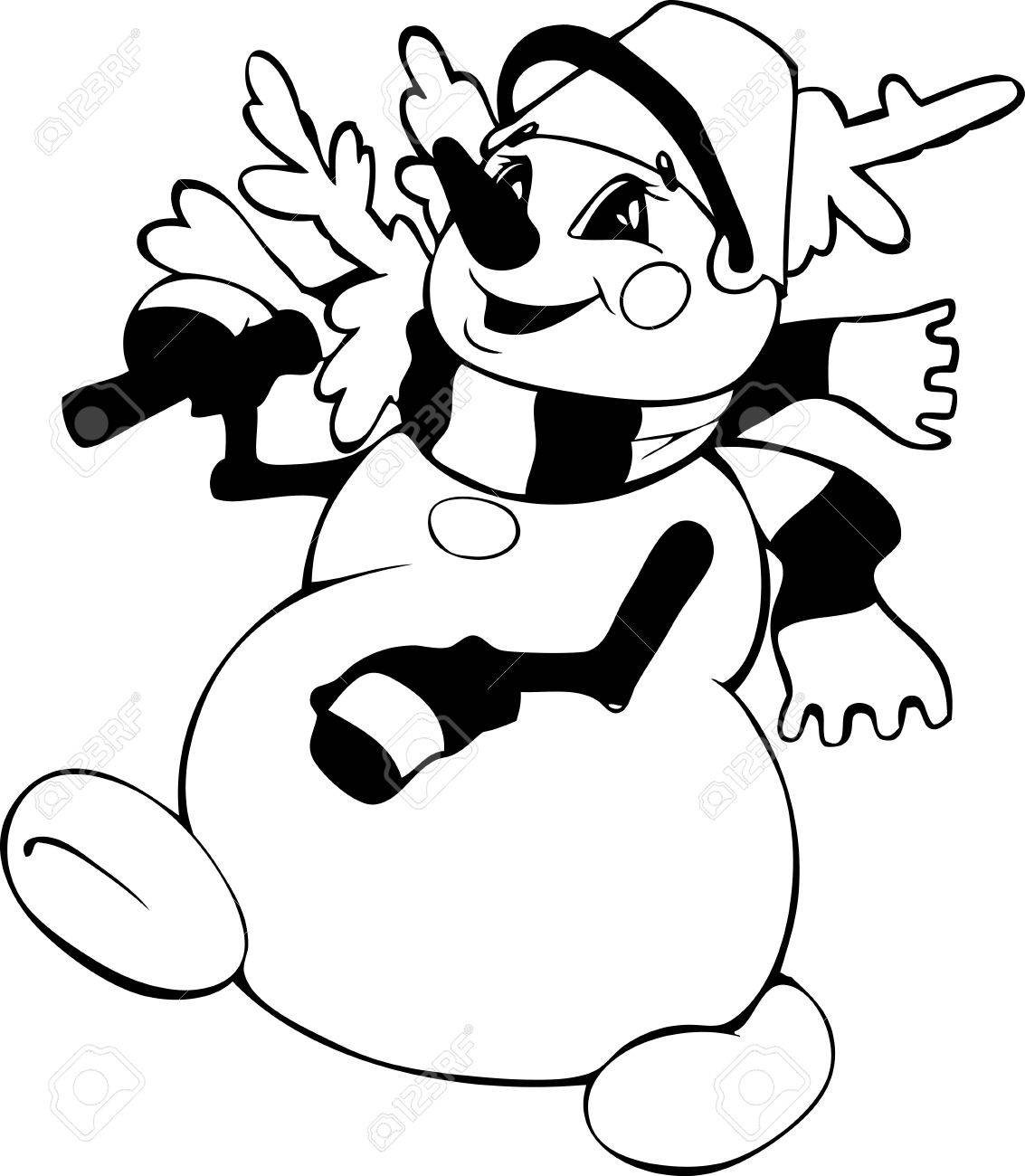 面白い雪だるまのイラストのイラスト素材 ベクタ Image