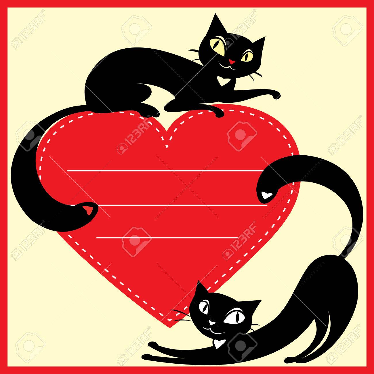 Cat Lover Heart Stock Vector Illustration and Royalty Free Cat Lover Heart Clipart
