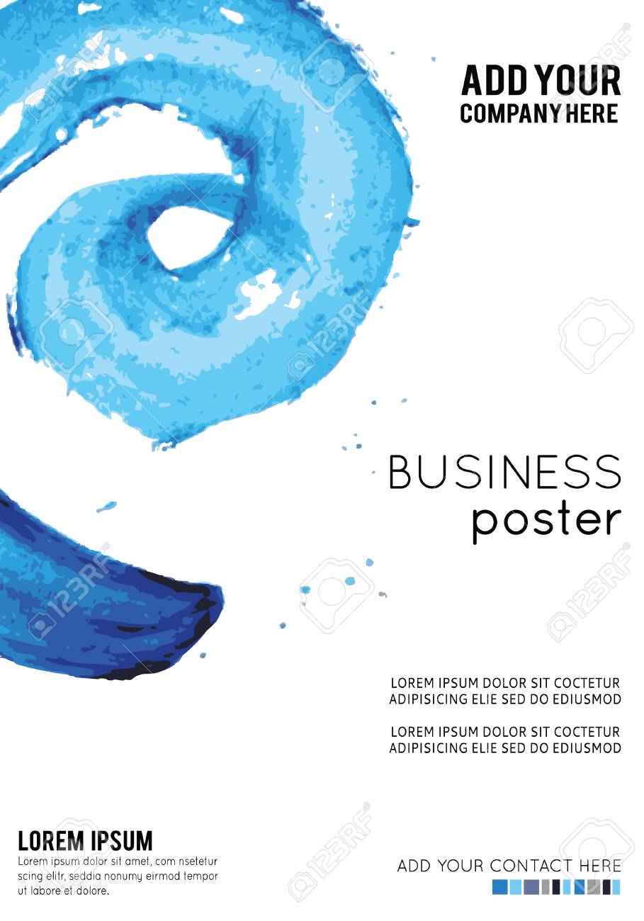 水彩絵の具のしぶきを持つベクトル ポスター テンプレート のイラスト素材 ベクタ Image