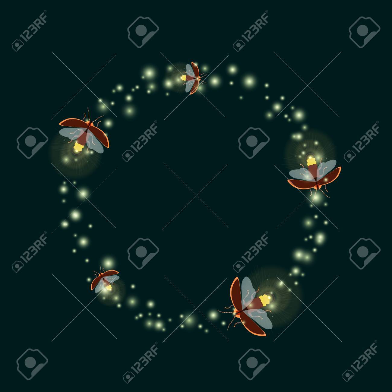 firefly bugs design template flying glowworm beetles firefly lightning templates