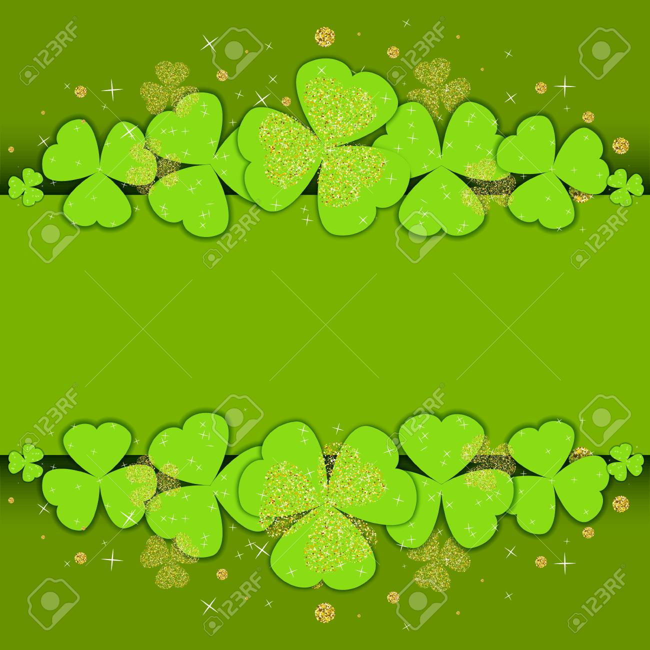 st patrick s day poster template with glitter clover and place