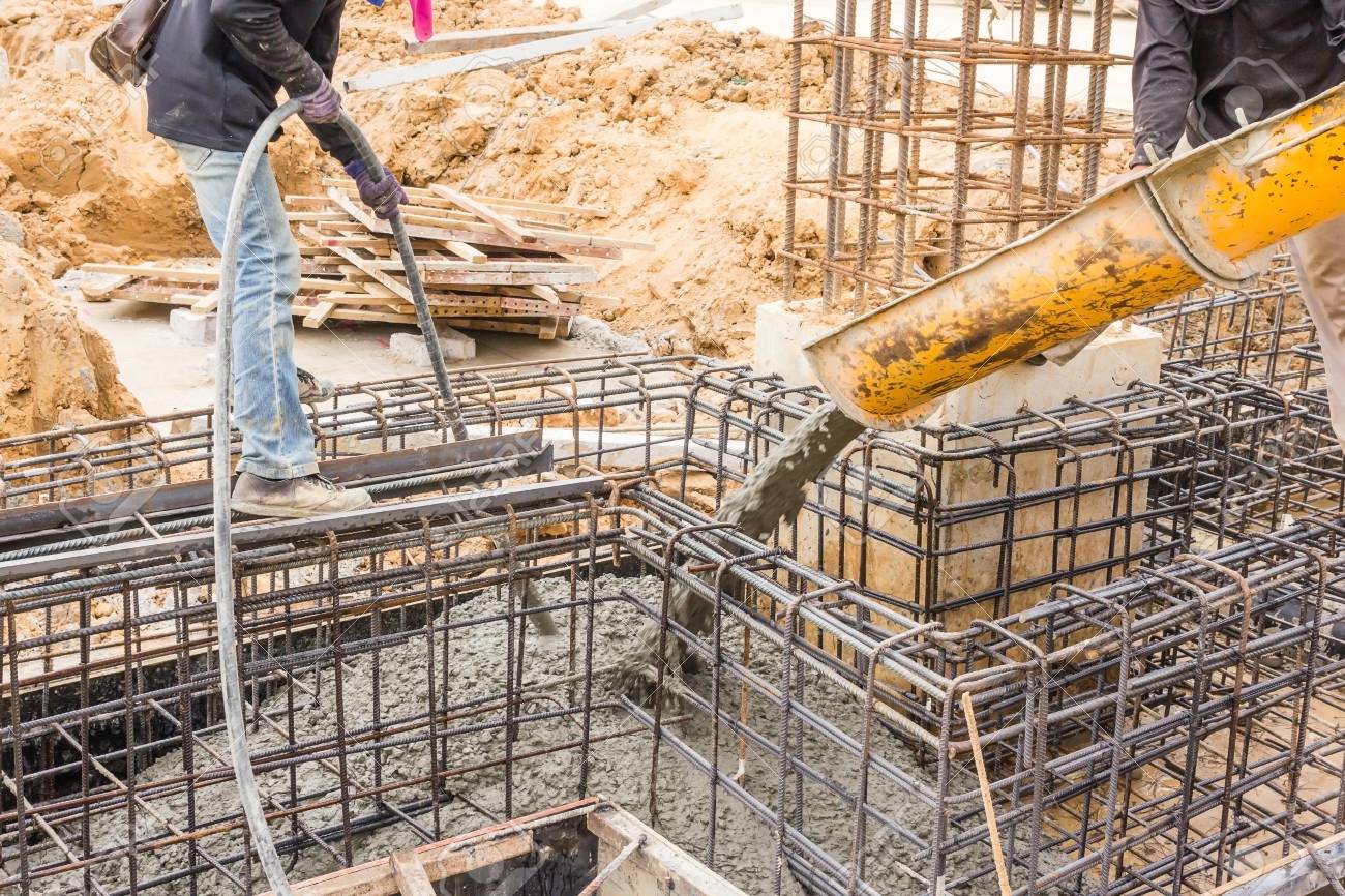 Concrete Pouring During Commercial Concreting Floors Of Buildings In  Construction Site. Stock Photo, Picture and Royalty Free Image. Image  75357100.