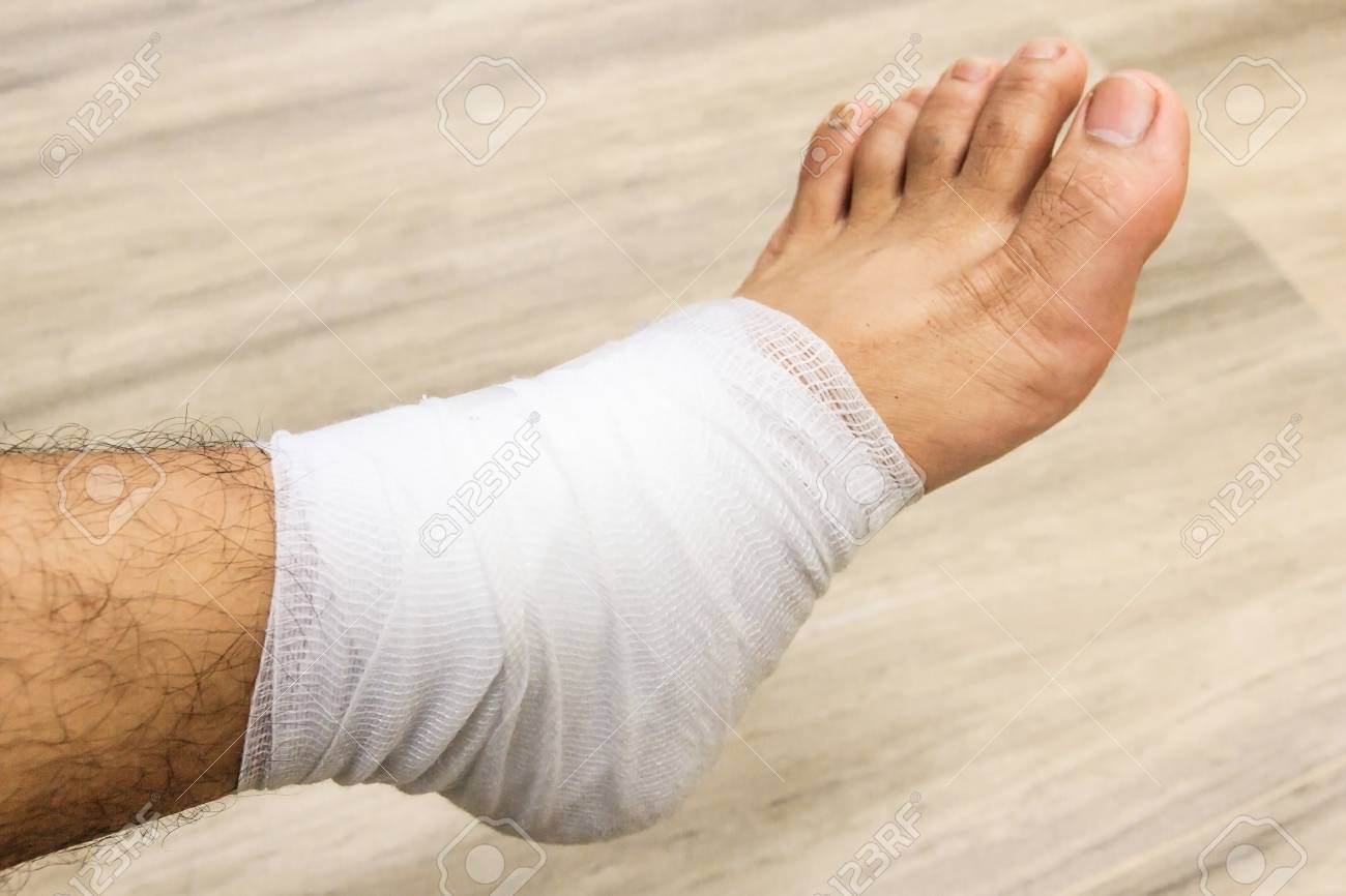 Injured Young Guy With Bandage On 