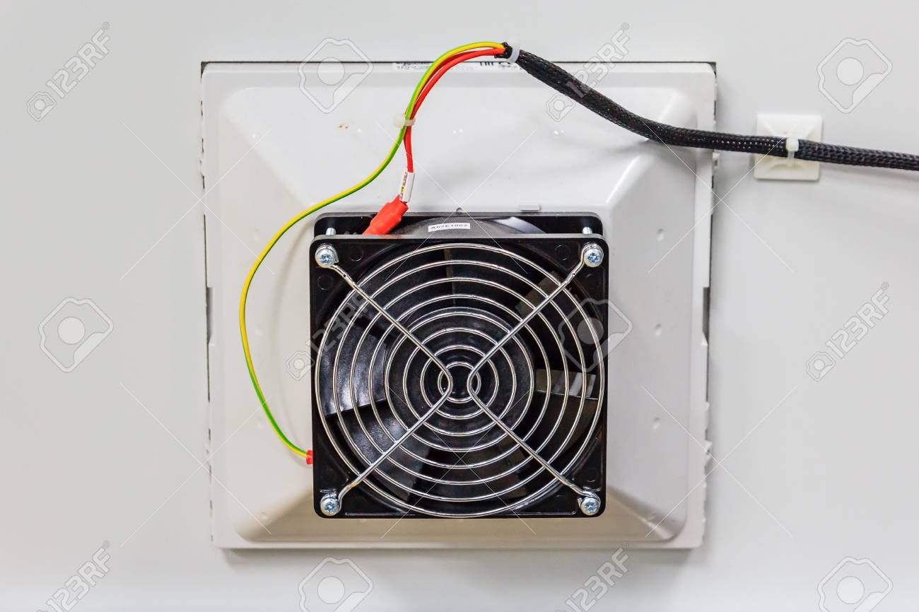 Close Up View Of Electrical Cooling Fans Seen Attached To A Data
