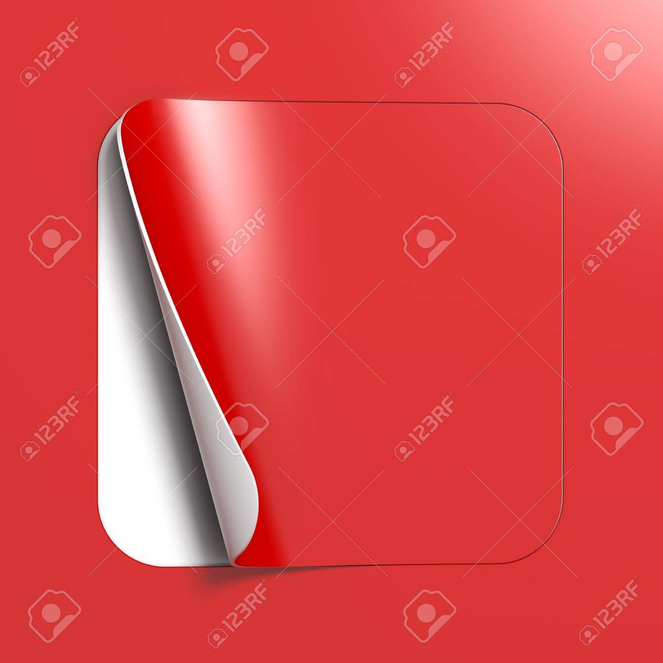 empty red sticker a 3d illustration template layout of blank