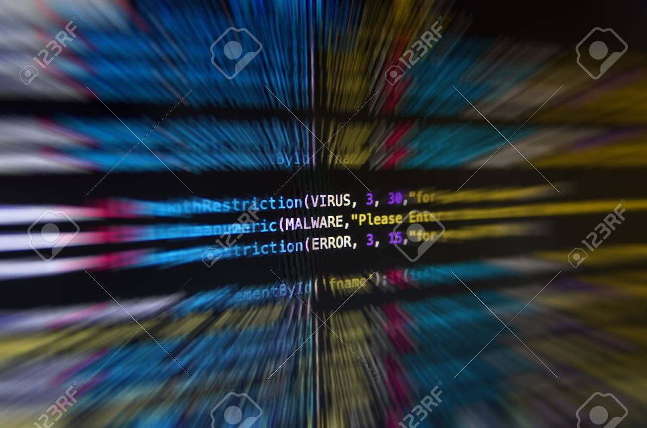 Desktop source code and Wallpaper by Computer language with coding and  programming. Stock Photo