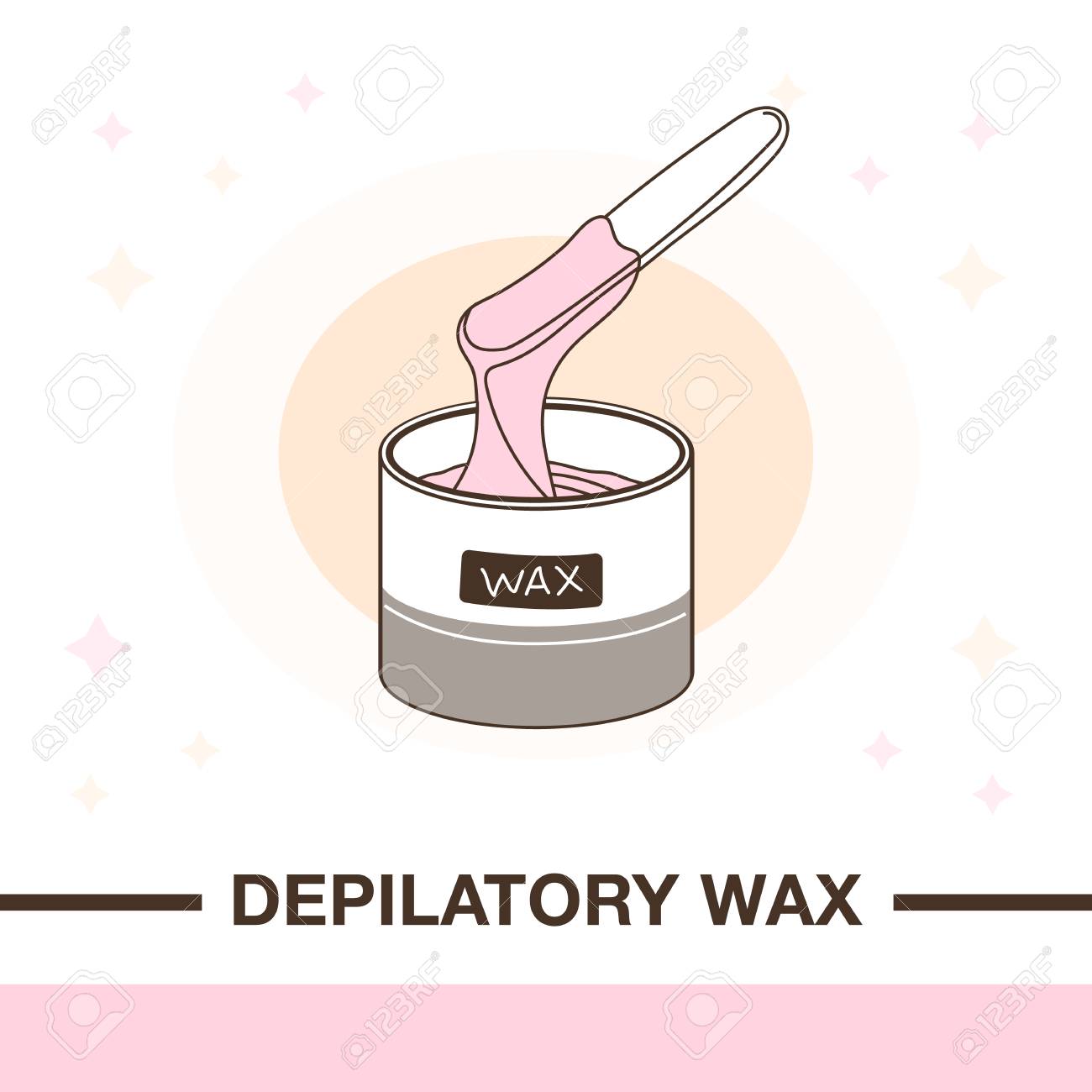 Illustration Of Cosmetic Wax In Jar With Waxing Stick For Hair