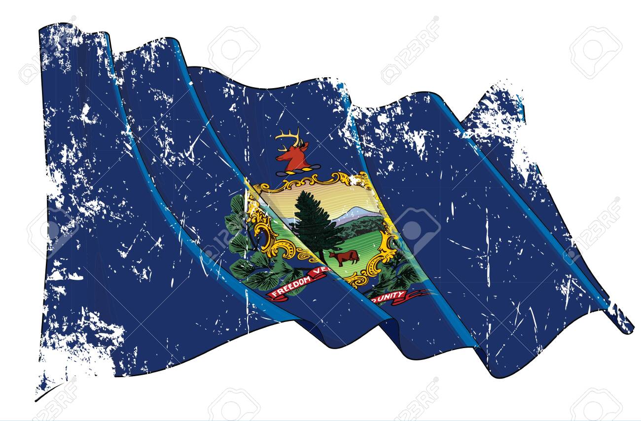 Vector Textured Grunge illustration of a Waving Flag of the State of Vermont. All elements neatly on well-defined layers and groups. - 124139213 Vector Textured Grunge illustration of a Waving Flag of the State of Vermont. All elements neatly on well-defined layers and groups. - 124139213
