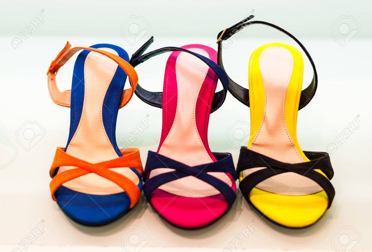 colourful leather shoes