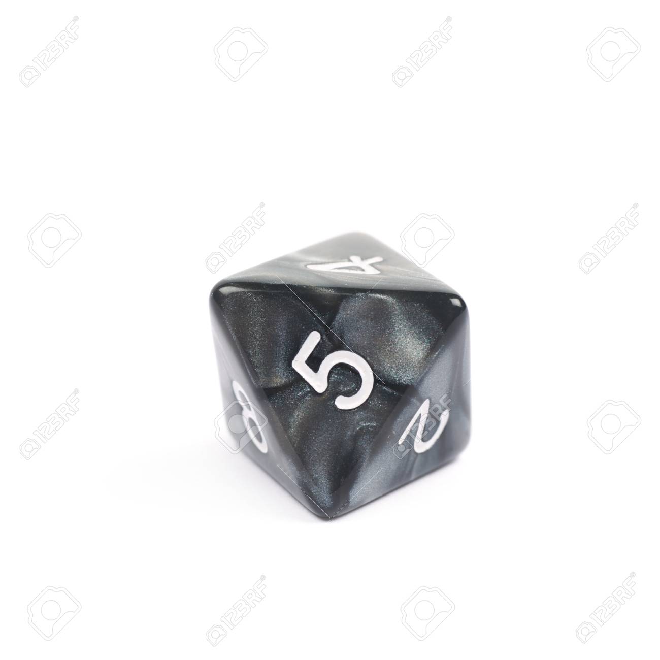 Roleplaying Black Polyhedral Octahedron Gaming Plastic Dice Isolated Over  The White Background Stock Photo, Picture and Royalty Free Image. Image  59023507., image size:1300x1300