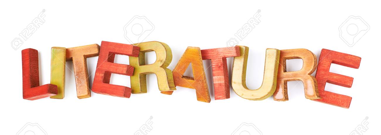 word literature made of colored with paint wooden letters word literature