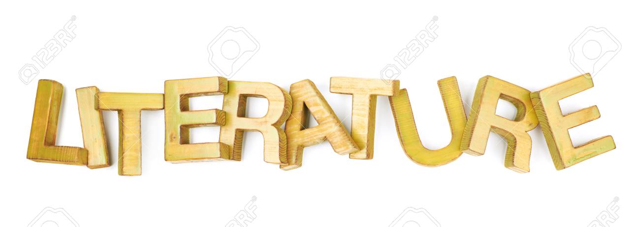 word literature made of colored with paint wooden letters word literature